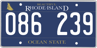 RI license plate 086239
