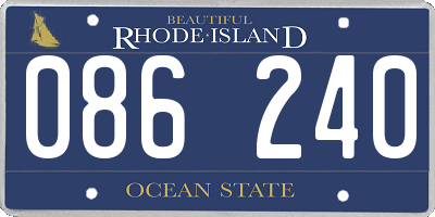 RI license plate 086240