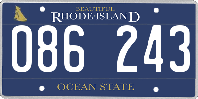 RI license plate 086243