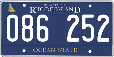 RI license plate 086252