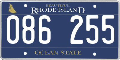 RI license plate 086255