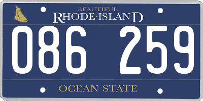RI license plate 086259