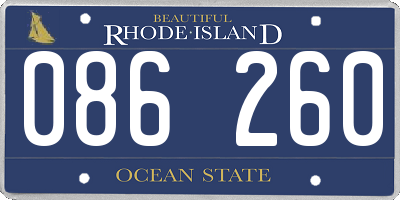 RI license plate 086260