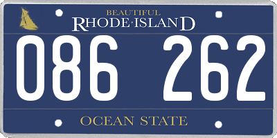 RI license plate 086262