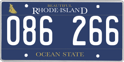 RI license plate 086266