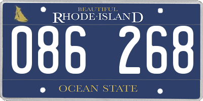 RI license plate 086268