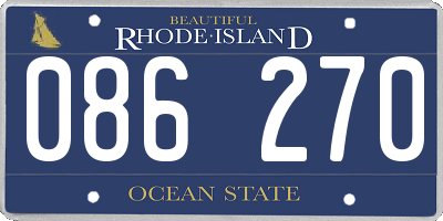 RI license plate 086270