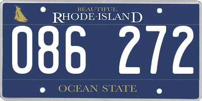 RI license plate 086272