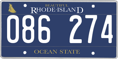 RI license plate 086274