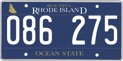 RI license plate 086275
