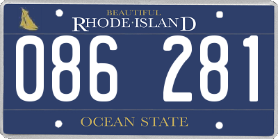 RI license plate 086281