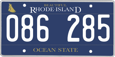 RI license plate 086285