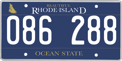 RI license plate 086288
