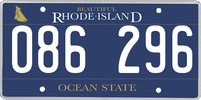 RI license plate 086296