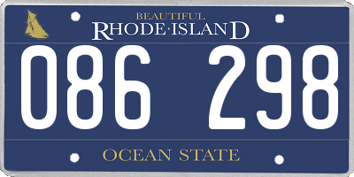 RI license plate 086298