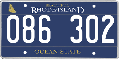 RI license plate 086302