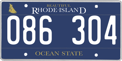 RI license plate 086304