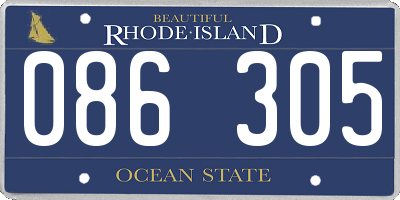 RI license plate 086305