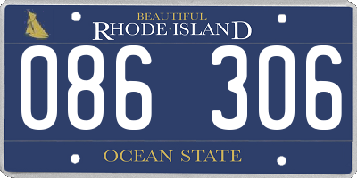 RI license plate 086306