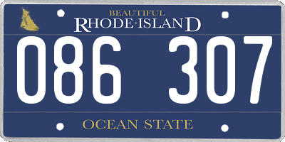 RI license plate 086307