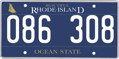 RI license plate 086308