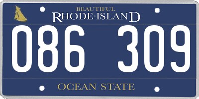 RI license plate 086309
