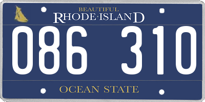 RI license plate 086310