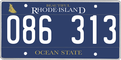 RI license plate 086313