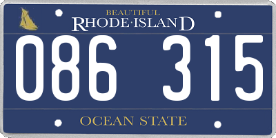 RI license plate 086315