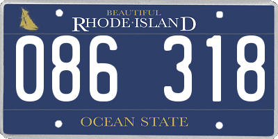 RI license plate 086318