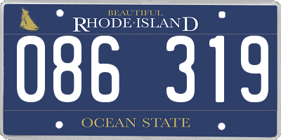 RI license plate 086319