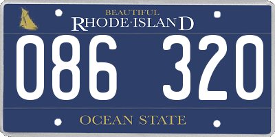 RI license plate 086320
