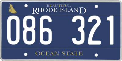 RI license plate 086321