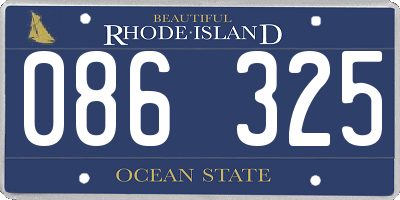 RI license plate 086325