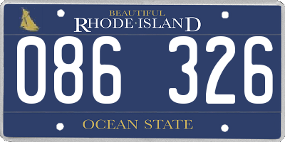RI license plate 086326
