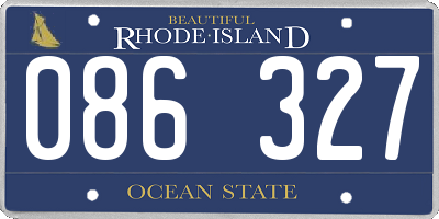 RI license plate 086327