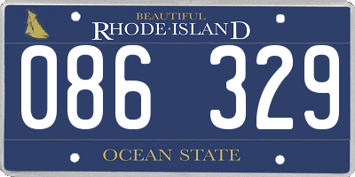 RI license plate 086329