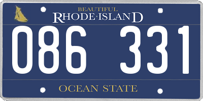 RI license plate 086331