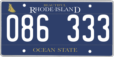 RI license plate 086333