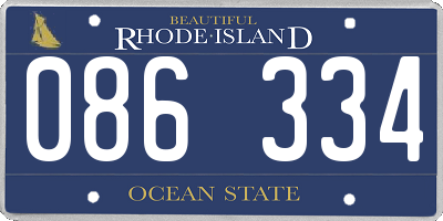 RI license plate 086334