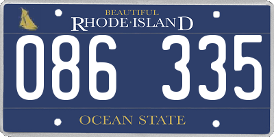 RI license plate 086335