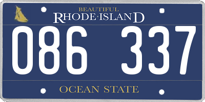 RI license plate 086337