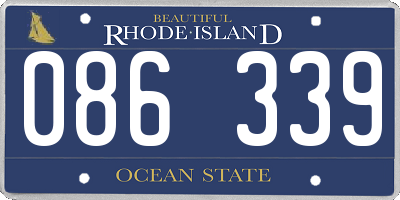 RI license plate 086339