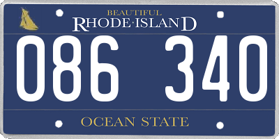 RI license plate 086340