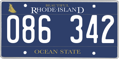 RI license plate 086342