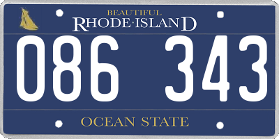 RI license plate 086343
