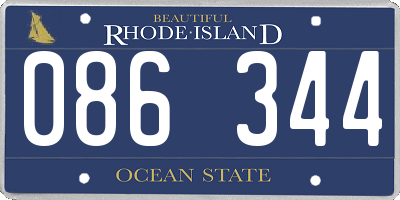 RI license plate 086344