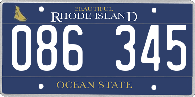 RI license plate 086345