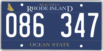 RI license plate 086347
