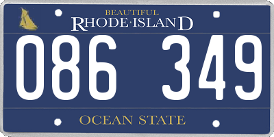 RI license plate 086349